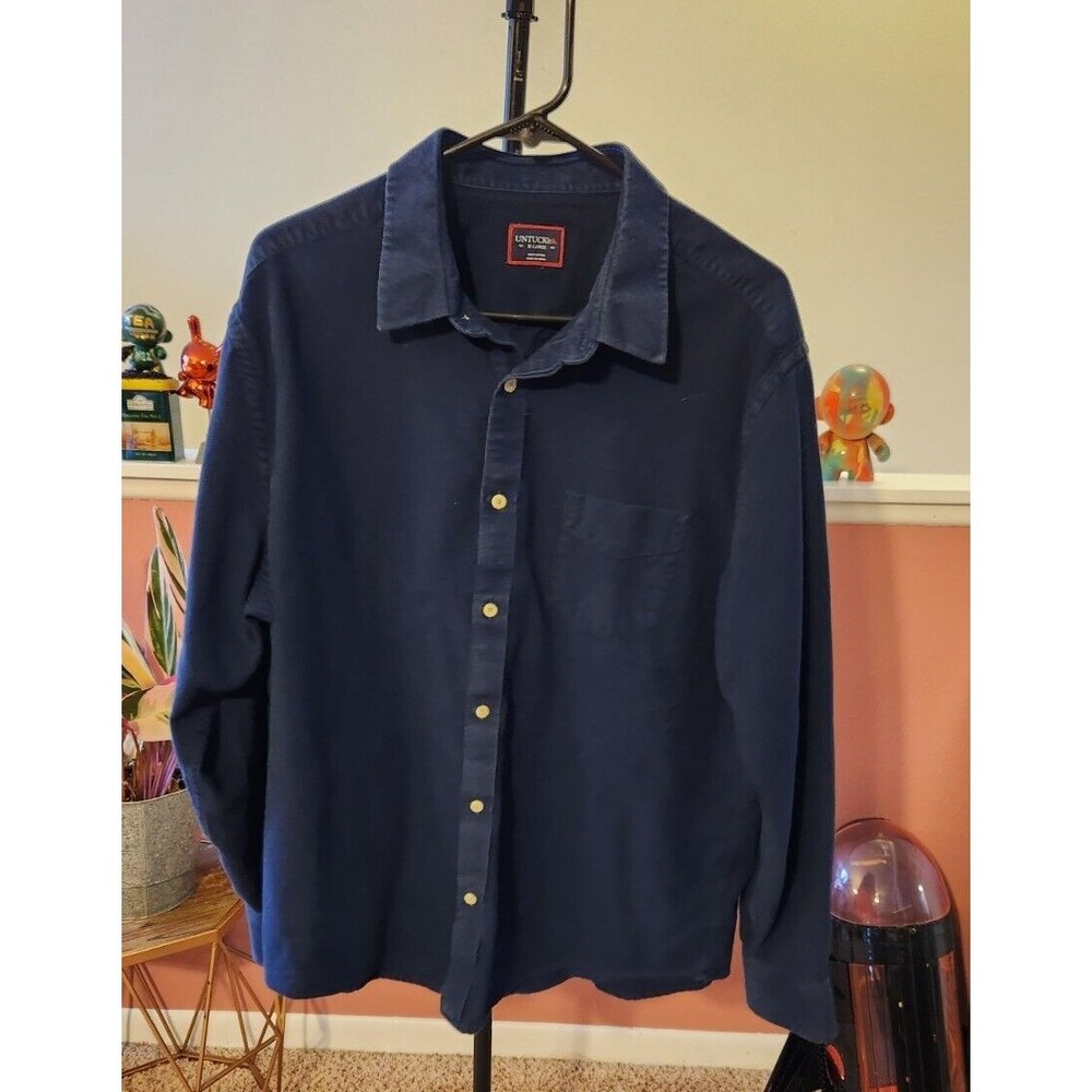 Untuckit Button up Shirt Mens Adult Extra Large Blue Button Down -Denim Like